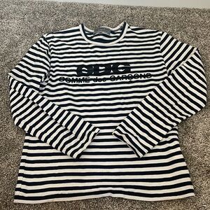 Comme des Garçons navy stripes long sleeves